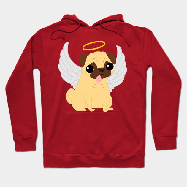 Angel Pug Hoodie by The Lemon Stationery & Gift Co